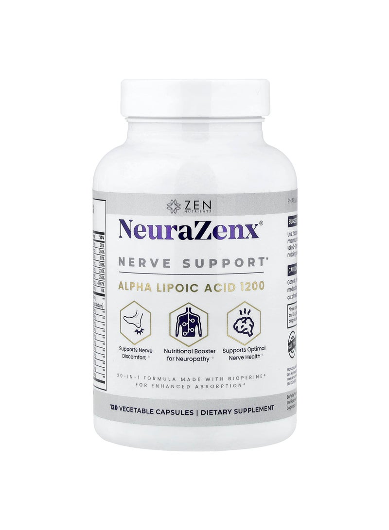 NeuraZenx®, Nerve Support, 120 Vegetable Capsules